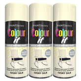 3X Paint Factory Ivory Silk Gloss Spray Paint 400ml Spray Paint